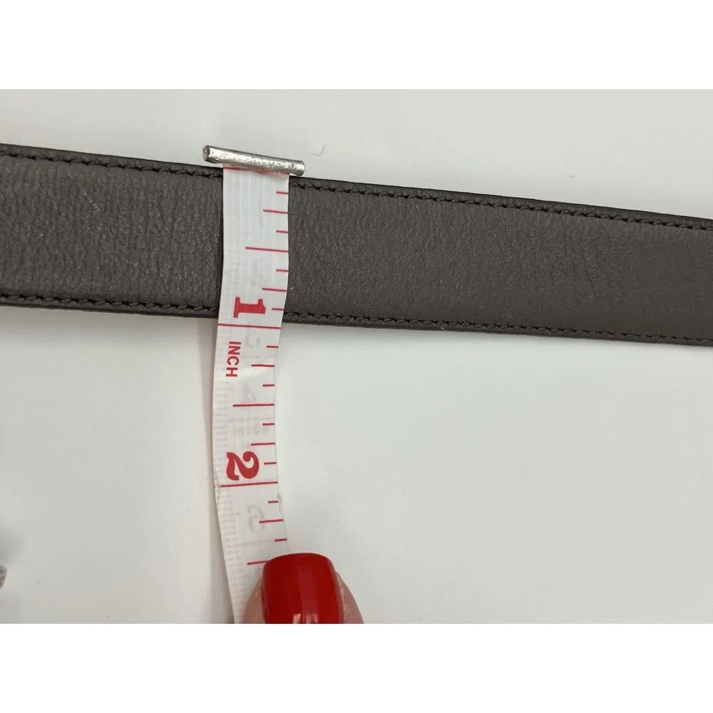 Full Grain Cowhide Dress Belt Gray Men's Size 36/90 Classic Preppy Minimalist‎